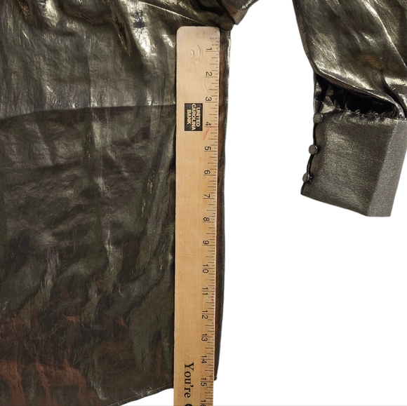 NWT Express Gold Foiled Long Balloon Sleeve Top. Sz. M - Picture 11 of 11